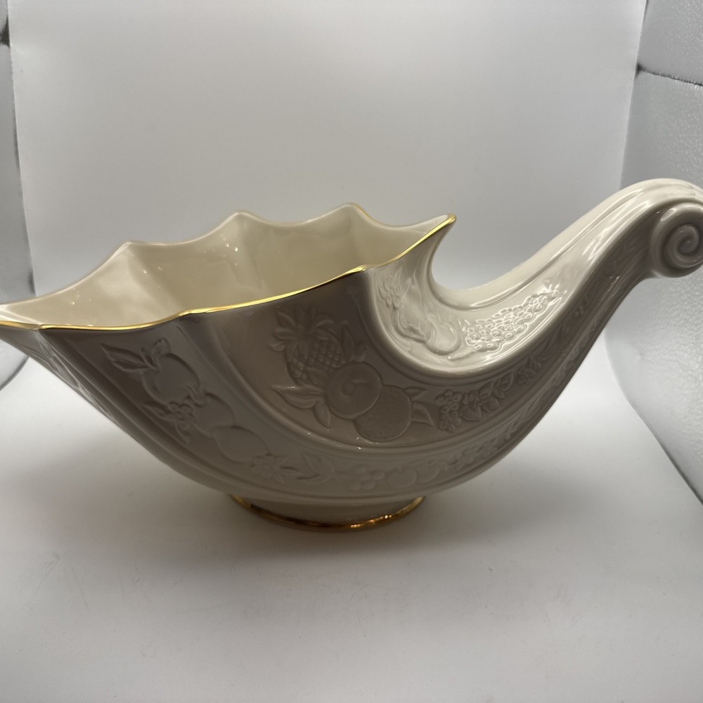 Lenox VTG 1989 Fruits Of Life Cornucopia‎ Fine Ivory China Made In USA